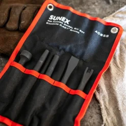 Sunex Tools 5-Piece Standard Air Hammer Chisel Set in Tool Roll (ACS5S)