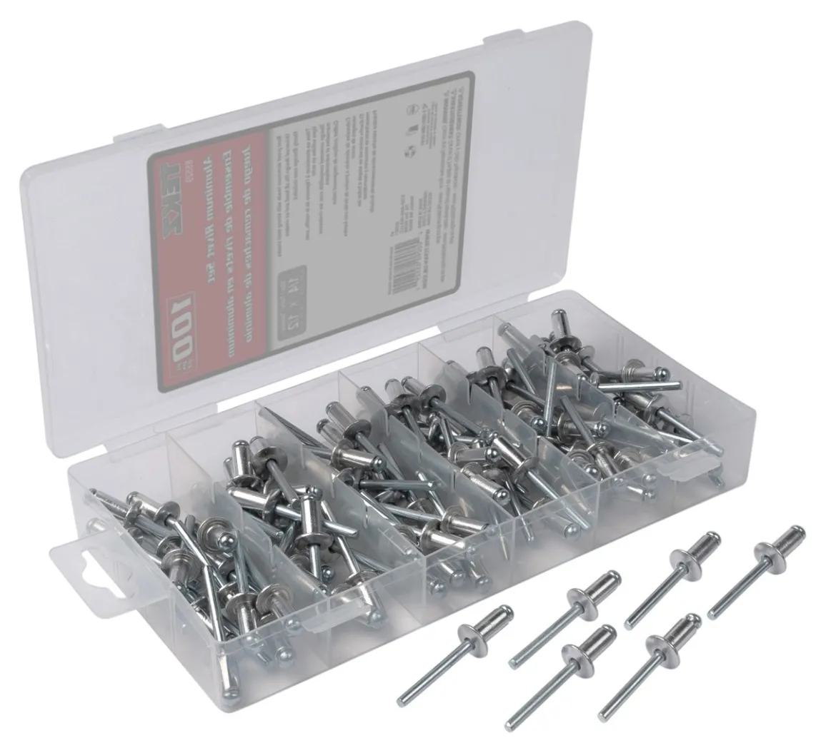 Titan Tools Aluminum/Steel Rivet Set 1/4" x 1/2" 100-Piece (85529)