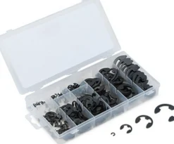 Titan Tools E-Clip Assortment Black Oxide Coating Plastic Case 300-Piece (45208)