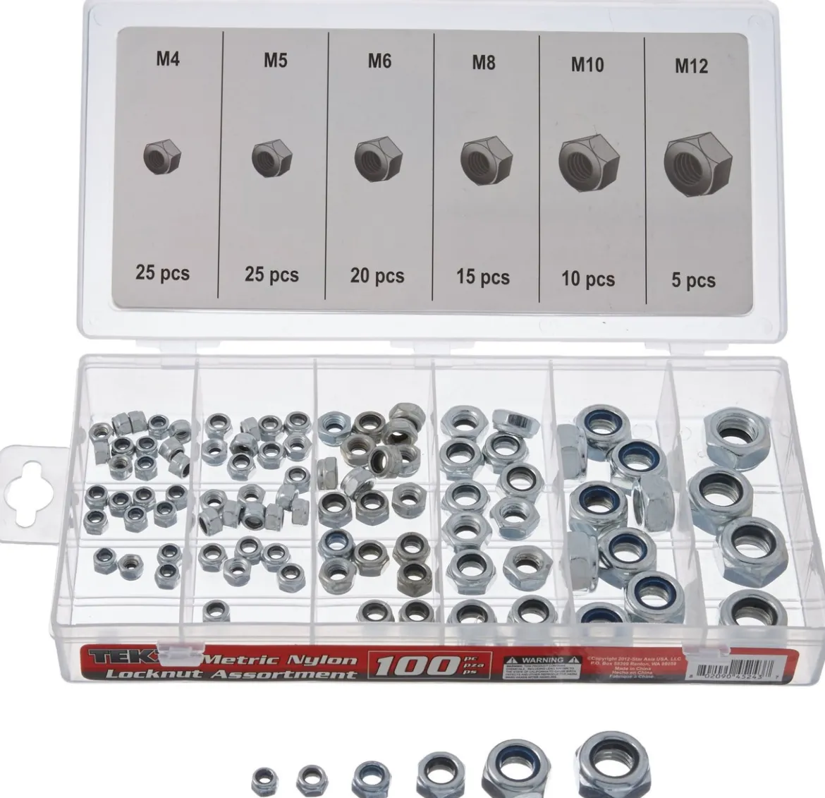 Titan Tools 100pc Metric Nylon Locknut Assortment (45243)