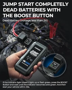 TOPDON 1500A Portable Car Battery Jump Starter for Gas & Diesel Engines (JS1500)