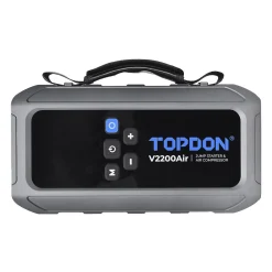 TOPDON 2-in-1 2200 Peak Amp Jump Starter & Tire Inflator (V2200Air) + Free Tool