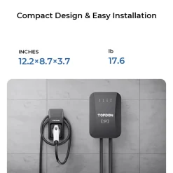 TOPDON PulseQ Smart Home Electric Car EV Charger, SAE J1772, 240V (TD52130117)
