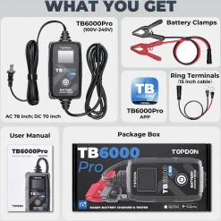 TOPDON TB6000 Pro Smart Car Battery Charger and Tester (TD52130091)