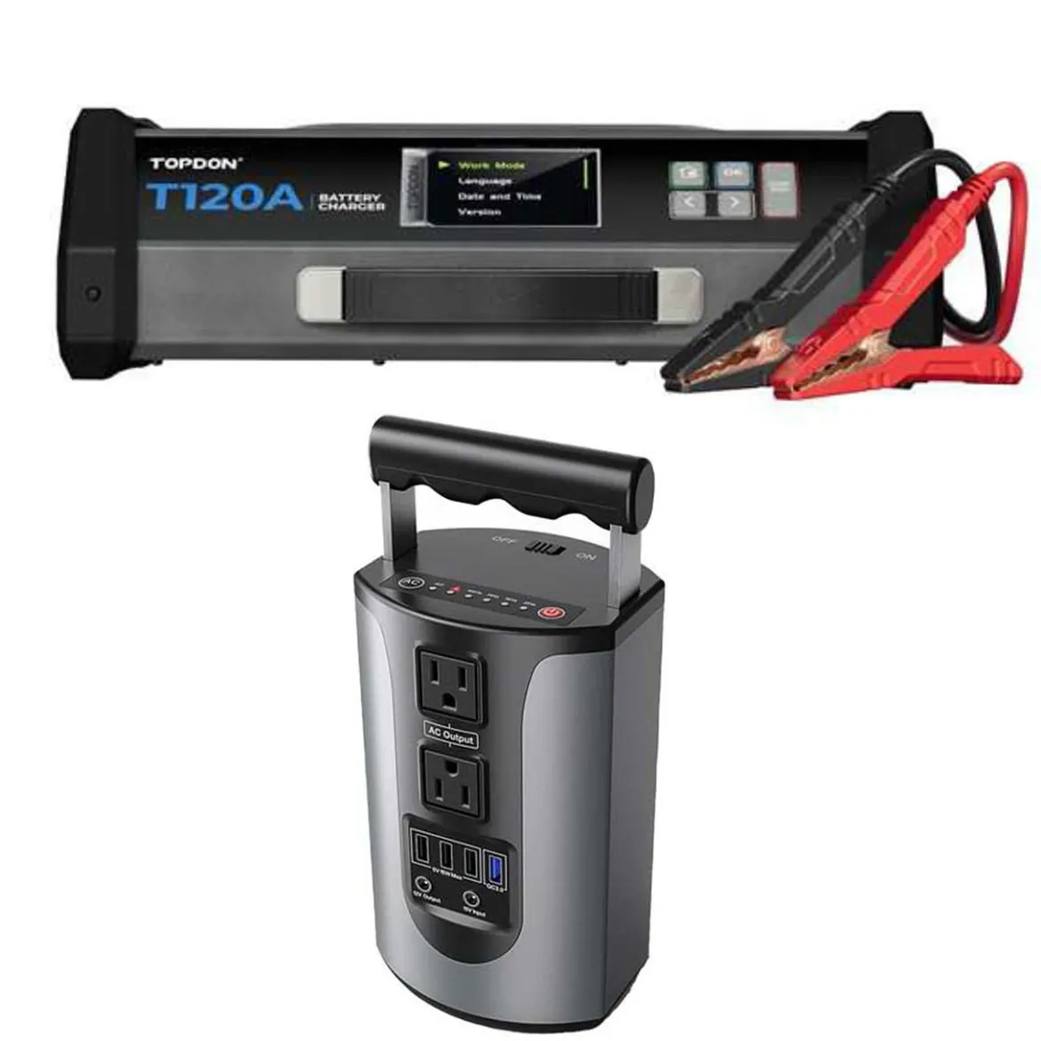 TopDon Tornado 120000 Power Supply / 12 Volt Battery Charger - 16 Feet Cables (TD52130240) + Free Tool