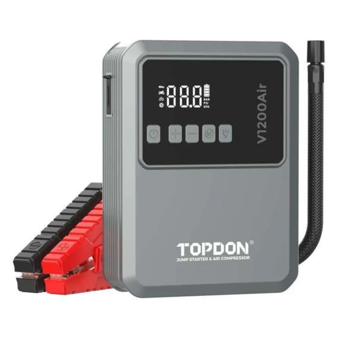 Topdon USA V1200Air All In One Jump Starter, Smart Tire Inflator, Power Bank, And Led Flashlight (V1200AIR)