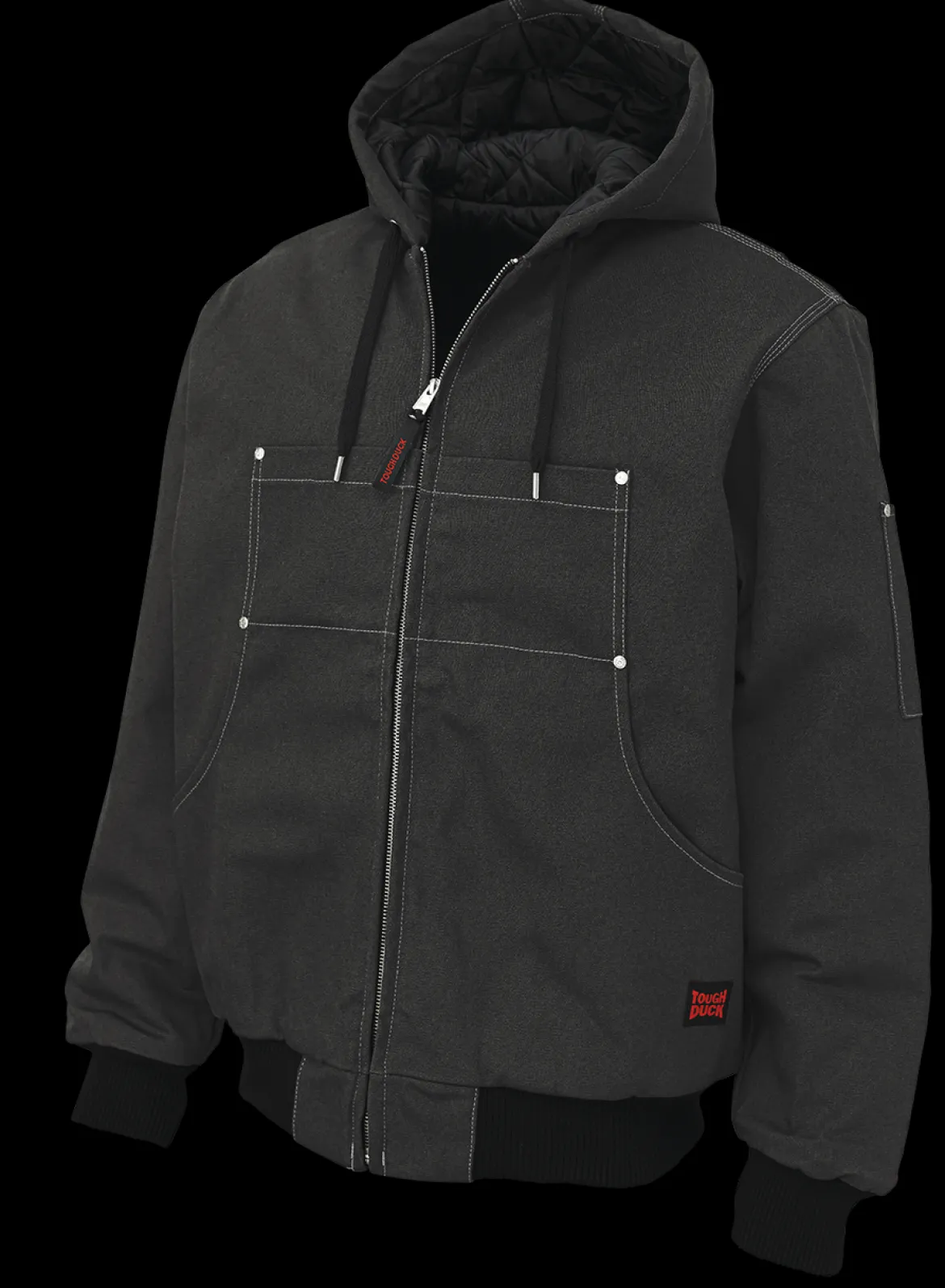 Tough Duck Men's Classic Hooded Duck Bomber Jacket with Durable Finish