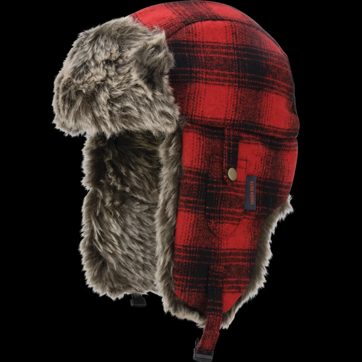 Tough Duck Men's Plaid Aviator Hat with Faux Fur Trim and Insulation (I15616)