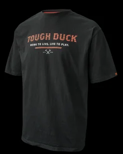 Tough Duck Men's Rib-Knit Crew Neck Collar Logo T-Shirt (WT081, WT082)