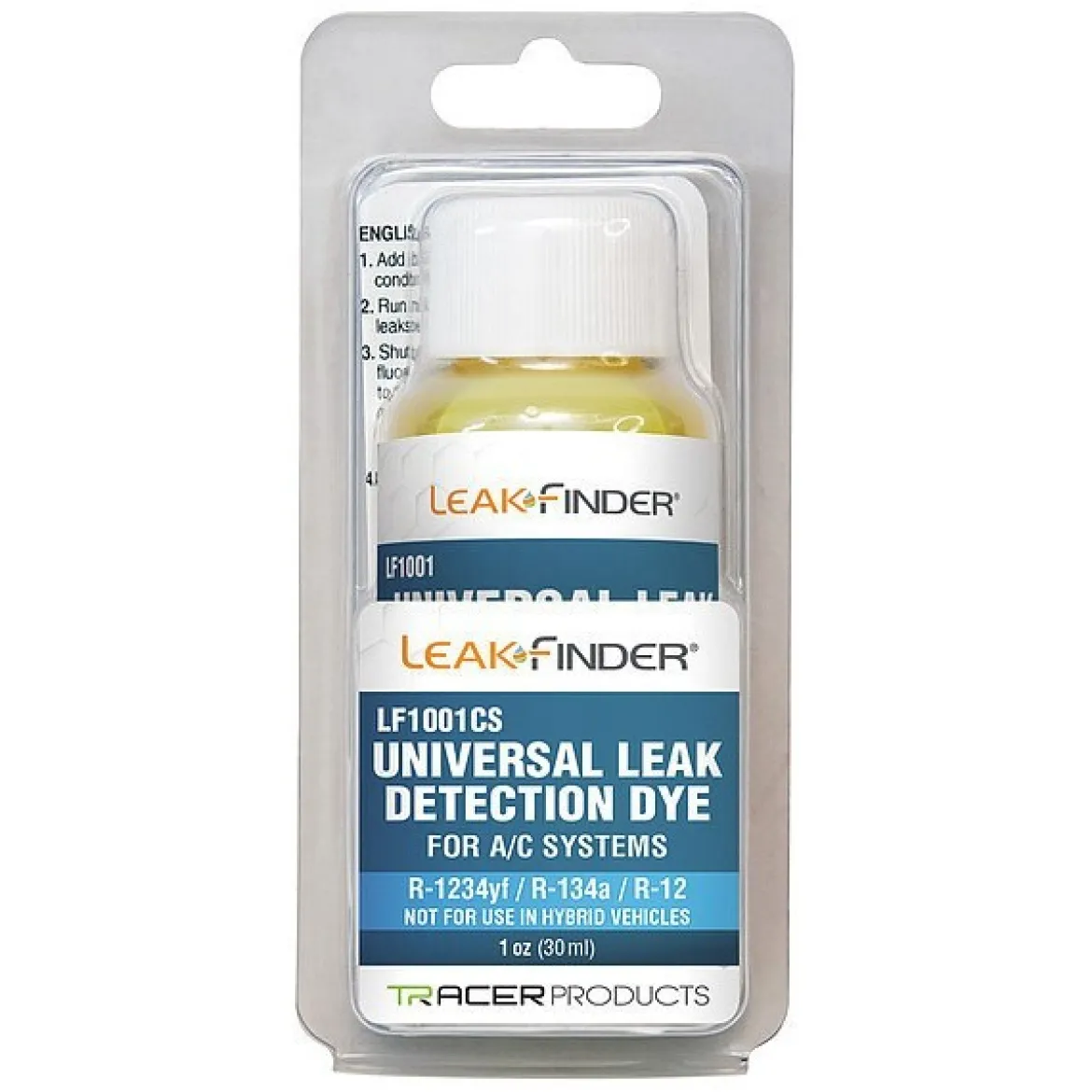 Tracerline LeakFinder 1oz Bottle Universal A/C Dye (LF1001CS)