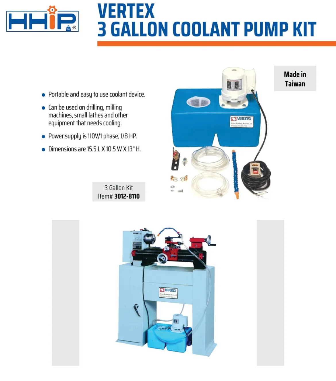 VERTEX 3 GALLON COOLANT PUMP KIT (3012-8110)