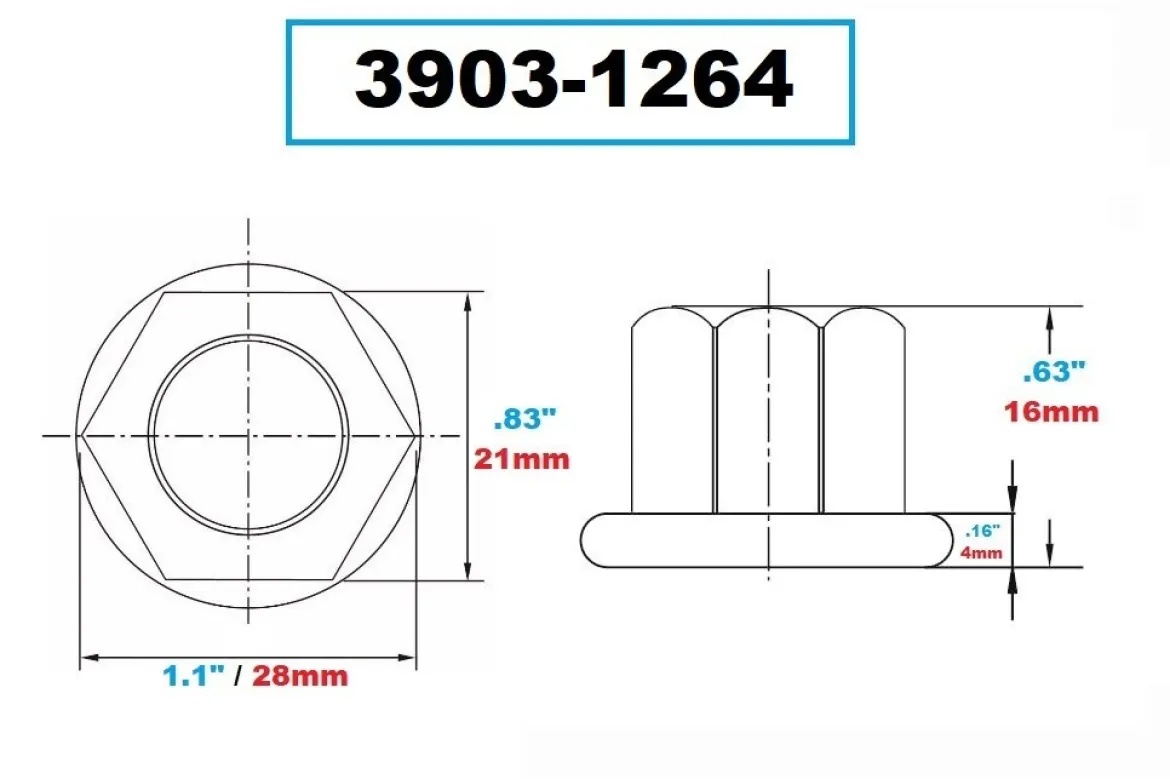 Vertex VERTEX M12 X 1.75 FLANGED NUT (3903-1264)