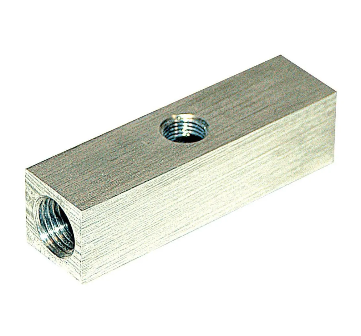 VIAIR 1/4" Female Tee Billet Manifold 1/4"F x 1/4"F x 1/8"F NPT Adapter (92821)