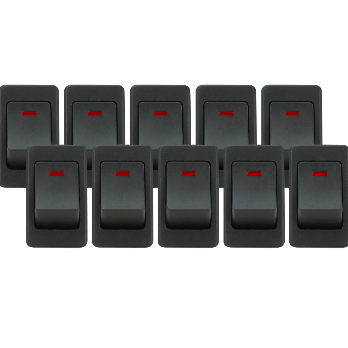 VIAIR 35A 12V No-Logo Red LED Rocker Switch Bulk Pack 10 Units (90123-BP)