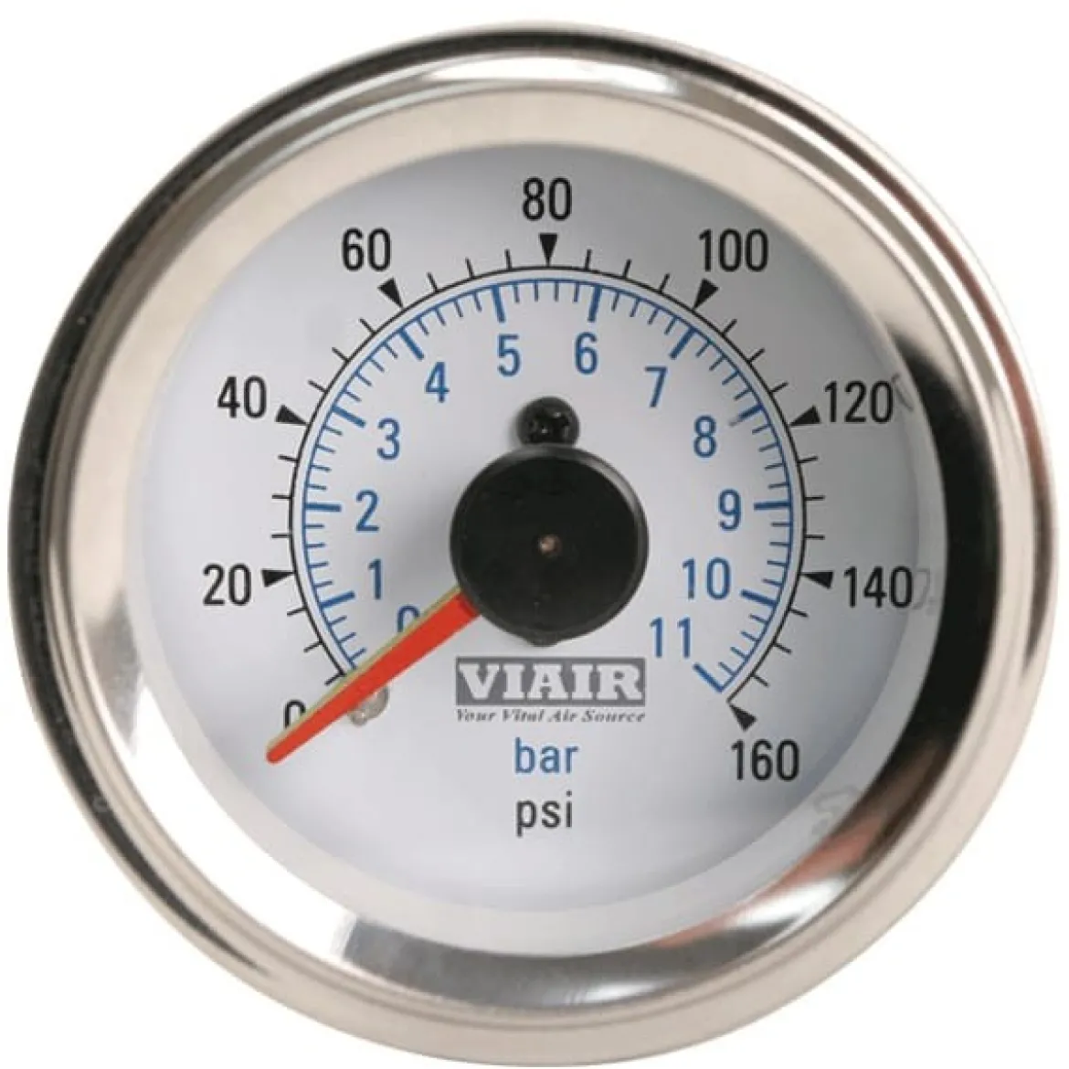 VIAIR White Face Dual Needle 2-Inch Gauge Illuminated 220 PSI (90081)