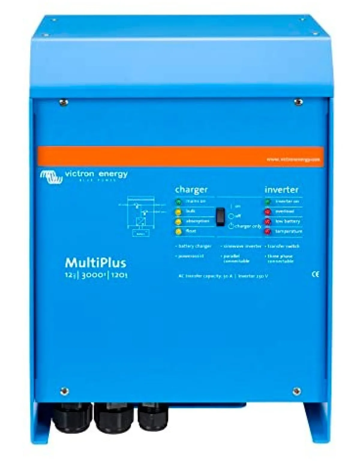 Victron MultiPlus 230V 3000VA 12V Pure Sine Wave Inverter (PMP123021010)