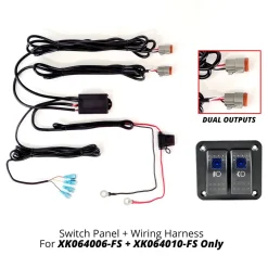 XKGLOW 2 Button Switch Panel + 2 Output Wire for Fog Strobe Combo (XK064-WIRE-2OP)