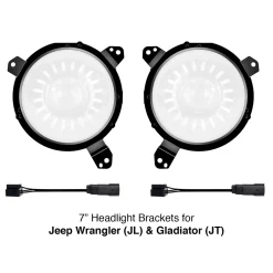 XKGLOW 7" Headlight Mounting Brackets for Jeep Wrangler JL and Gladiator JT (XK-MNT-JL)