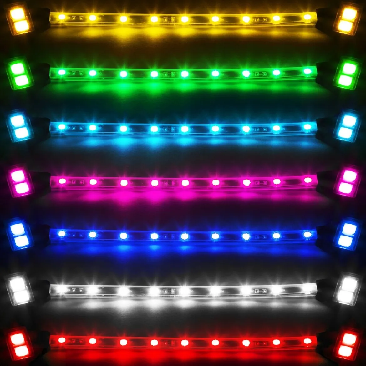 XKGLOW 10 Pods 4 Strips Single ColorMotorcycle LED Accent Light Kit w/ Remote Control