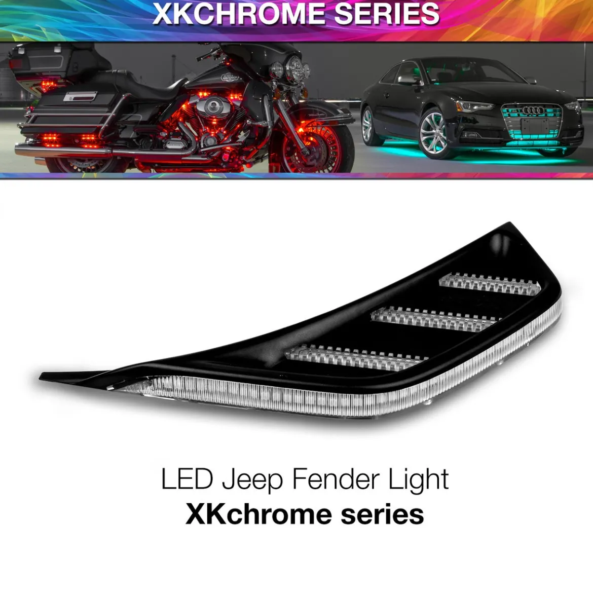 XKGLOW Add on XKchrome Jeep JL & JT Air Vent Light RGB + Amber No Controller (XK-VENT-RGB-NC)