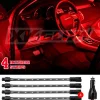 XKGLOW Car Interior Accent Light Kit - 4pc 8" Strip SIngle Color