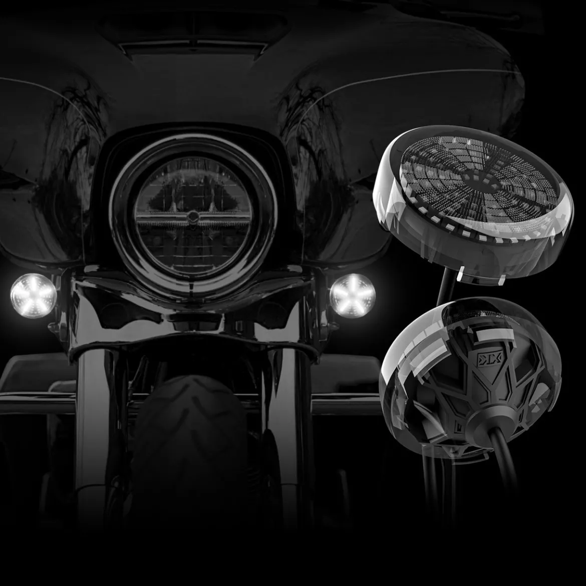 XKGLOW Harley Davidson Front MotoTurnz Pro LED Turn Signal Inserts