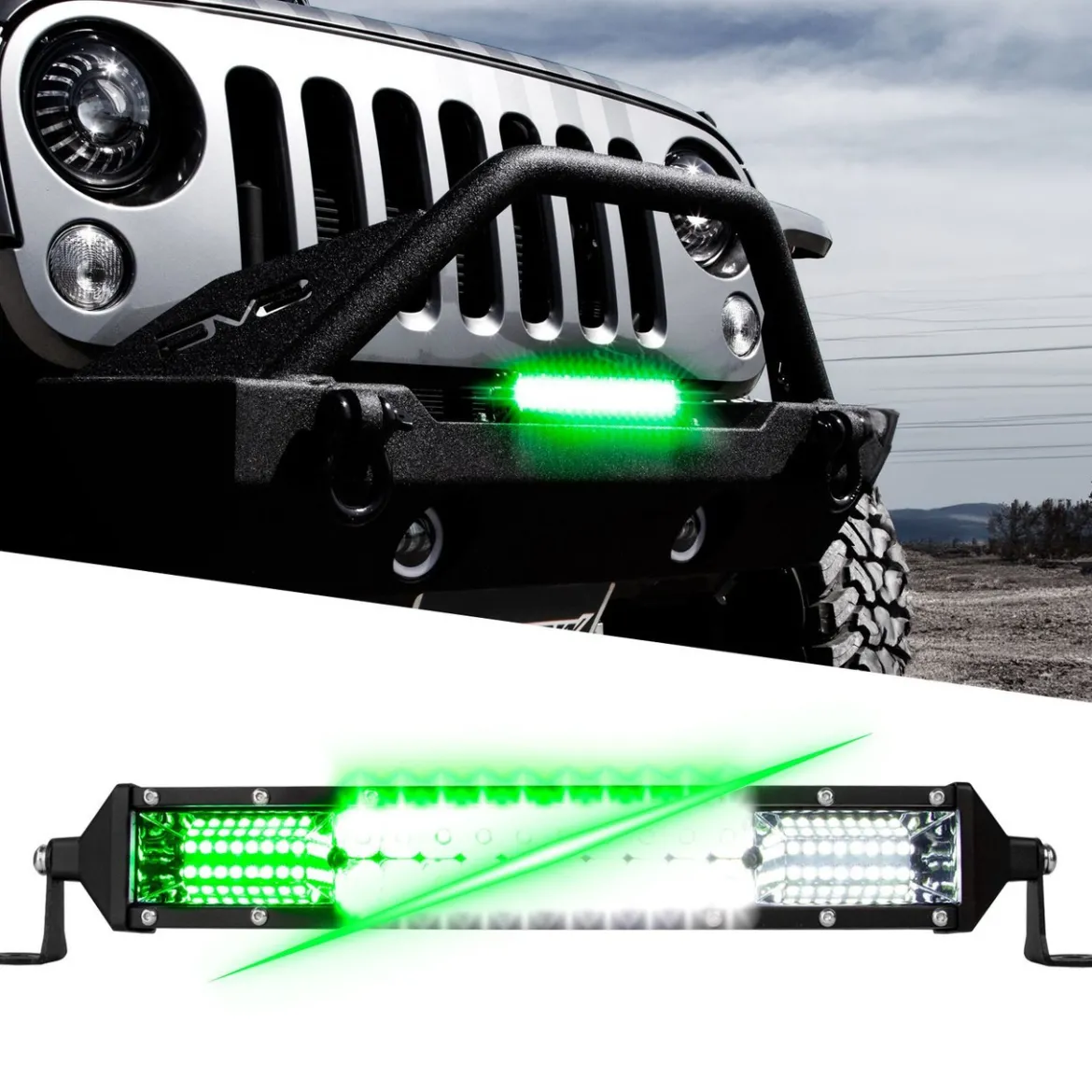 XKGLOW 2-in-1 LED Light Bar - White & Green (XK063010, XK063020, XK063030)