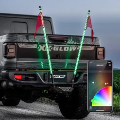 XKGLOW 2pc 4ft LED Whip Kit with Hitch Receiver Step Mount (XK-HITCH-WHIPB)
