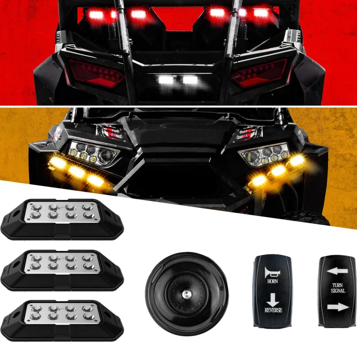 XKGLOW UTV Turn Signal Brake Light and Horn Street Legal Conversion Kit (XK-DT-ADV, XK-DT-PRO, XK-DT-STA)
