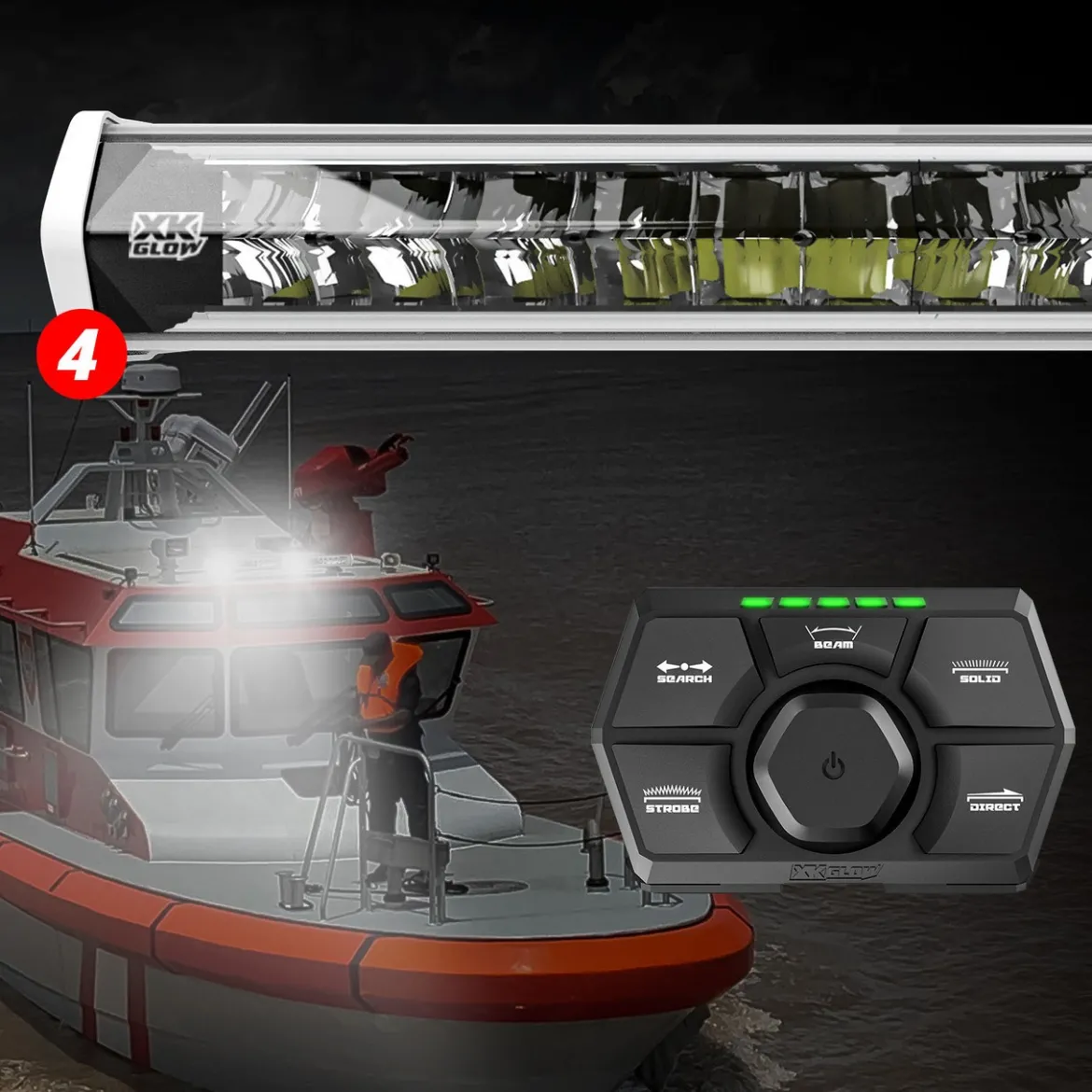 XKGLOW White SAR360 Light Bar Kit - Emergency Search and Rescue Light System