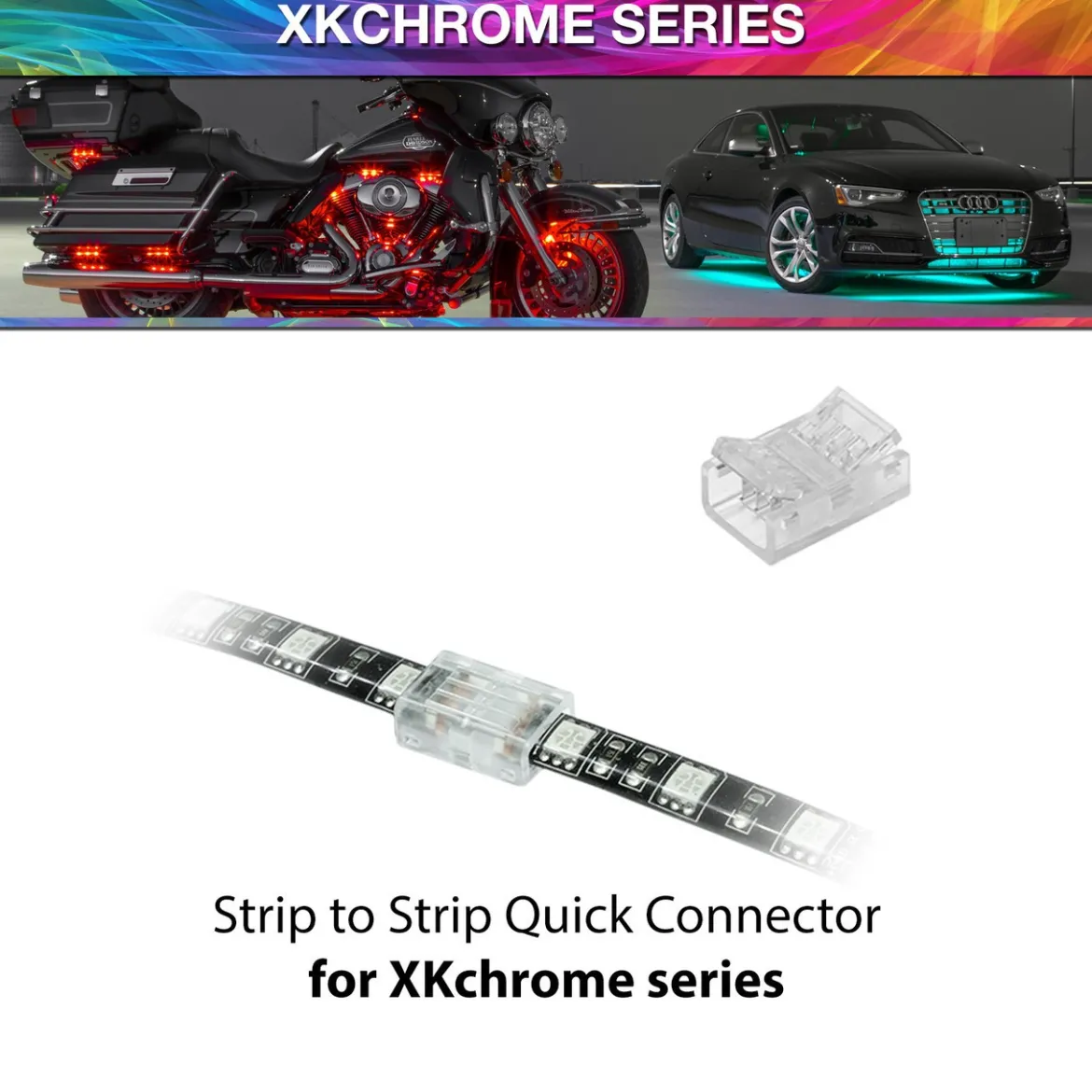 XKGLOW XKchrome 4-Pin Quick Connector Strip to Strip (XK-4P-CNT-SS)