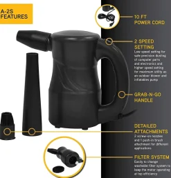 XPOWER A-2S Cyber Duster Multipurpose Powered Air Duster Blower (A-2S-Black)