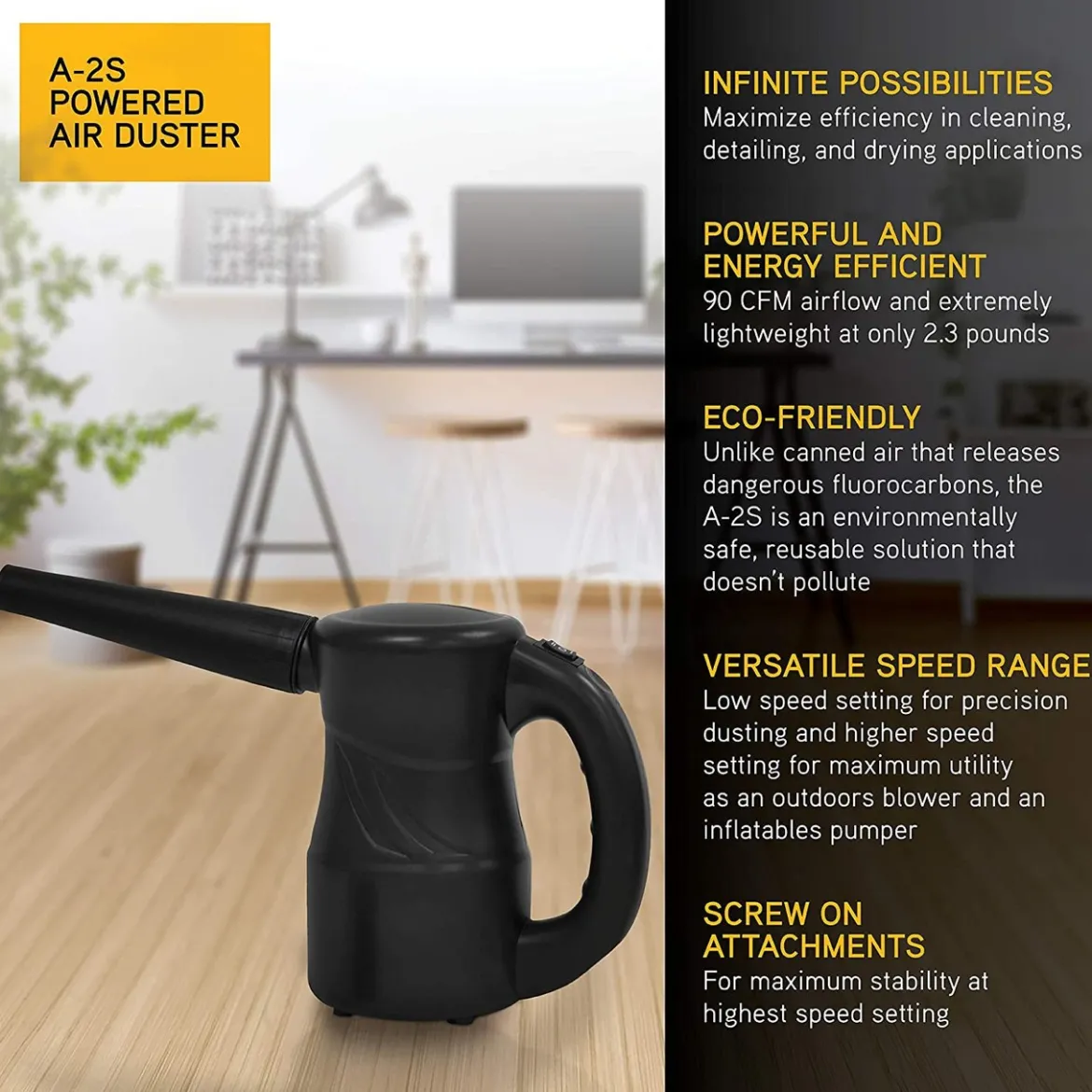 XPOWER A-2S Cyber Duster Multipurpose Powered Air Duster Blower (A-2S-Black)