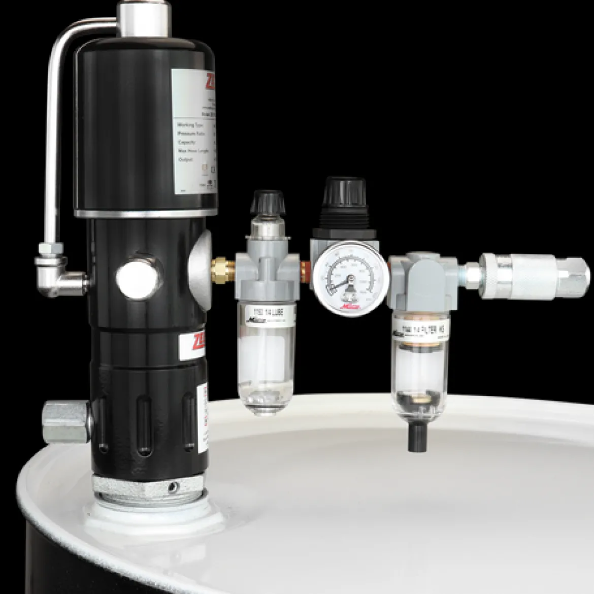 Zeeline 5:1 Pneumatic Stub Style High Flow Rate Piston Pump With Frl (Double Action) (ZE1731K)